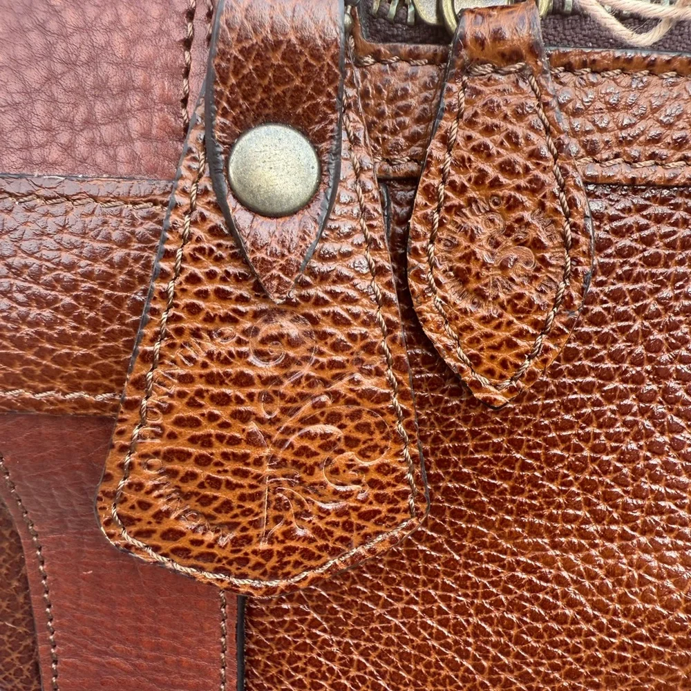 Anonimo Fiorentino Leather Travel Bag Brown Made In Italy